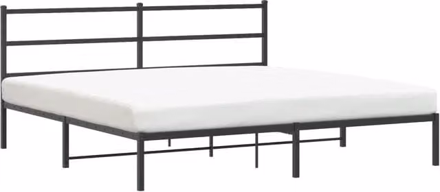 Letto matrimoniale con testiera in metallo nero Design In L/P/H: 180 x 200 x 90 cm