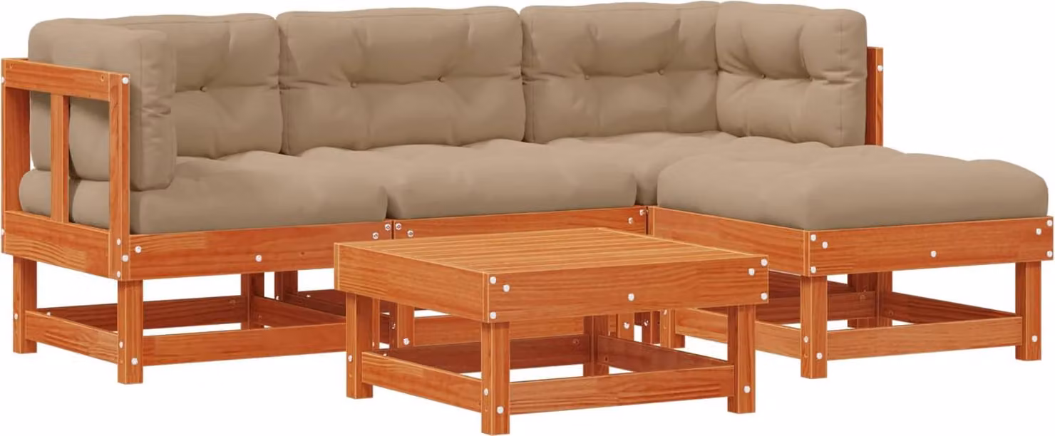 Set Lounge da Giardino 15 pcs Marrone Cerato