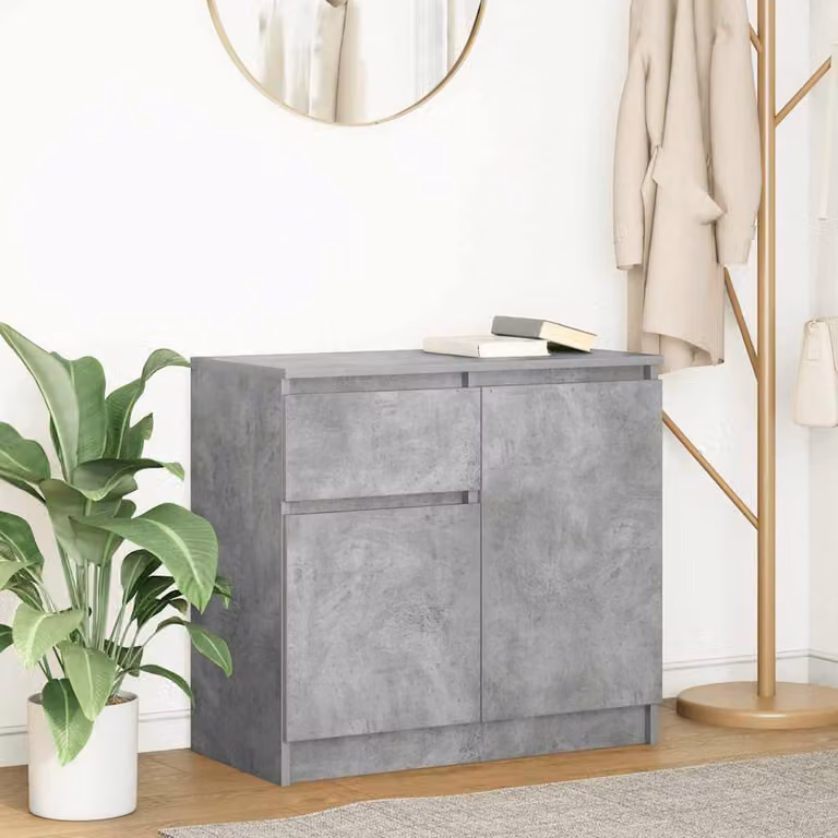 Credenza con cassetto vidaXL in MDF Grigio, design moderno per soggiorno o ufficio, L: 71 cm, P: 35 cm, H: 65 cm
