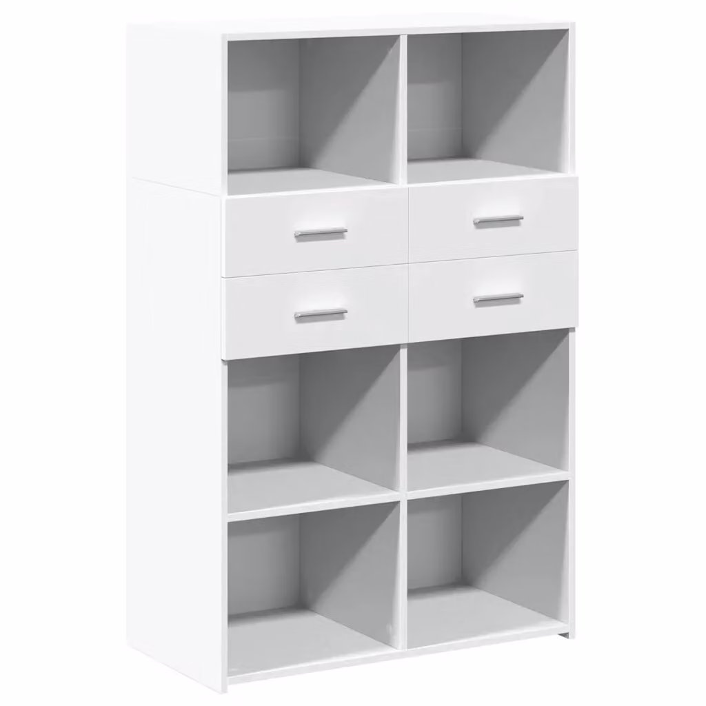 Credenza Buffet Armadio da Cucina Design Mania Bianca in Legno Multistrato L: 80 cm, P: 42,5 cm, H: 124 cm – 2