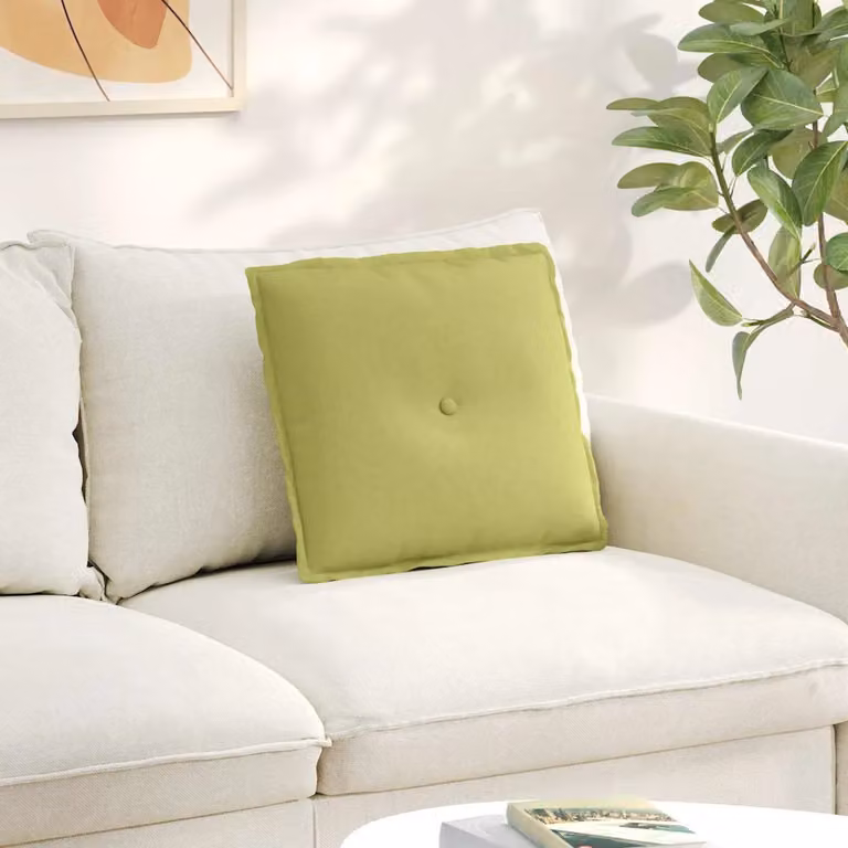 Cuscino per schiena vidaXL verde chiaro con rivestimento rimovibile in poliestere L 50 x P 19 x H 45 cm