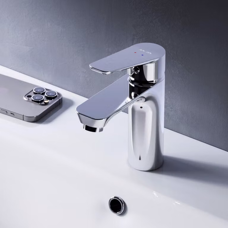 Rubinetto moderno per lavabo con una sola leva