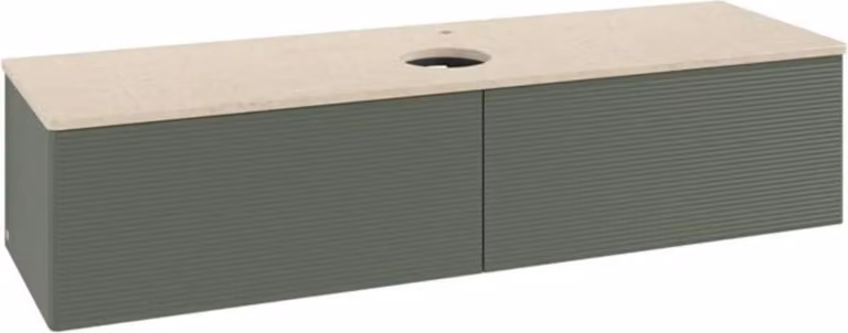 Mobiletto V&B con struttura frontale - illuminazione Antao 160x50cm, HL, WBP botti., lea gre. m Lac