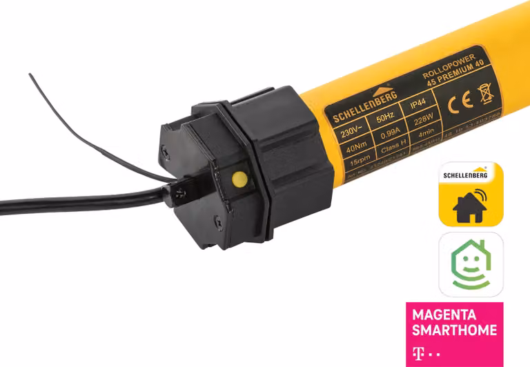 Motore per tapparelle Schellenberg Premium con radio 40 Nm Maxi, motore tubolare per albero da 60 mm fino a 15 m², 21240