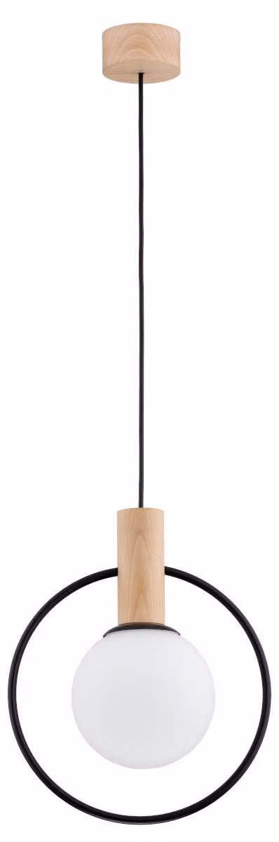 Lampada a sospensione LABO in legno chiaro, bianco e nero, 1xE14x10W, legno, dimensioni: 100x15x27,5 cm, IP20, Alfa