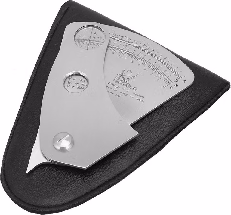 Calibro di saldatura a ventaglio in acciaio inox per il controllo delle saldature