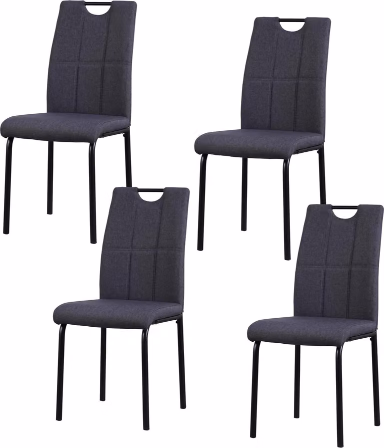 Sedia da pranzo Denton Tessuto grigio Set da 4