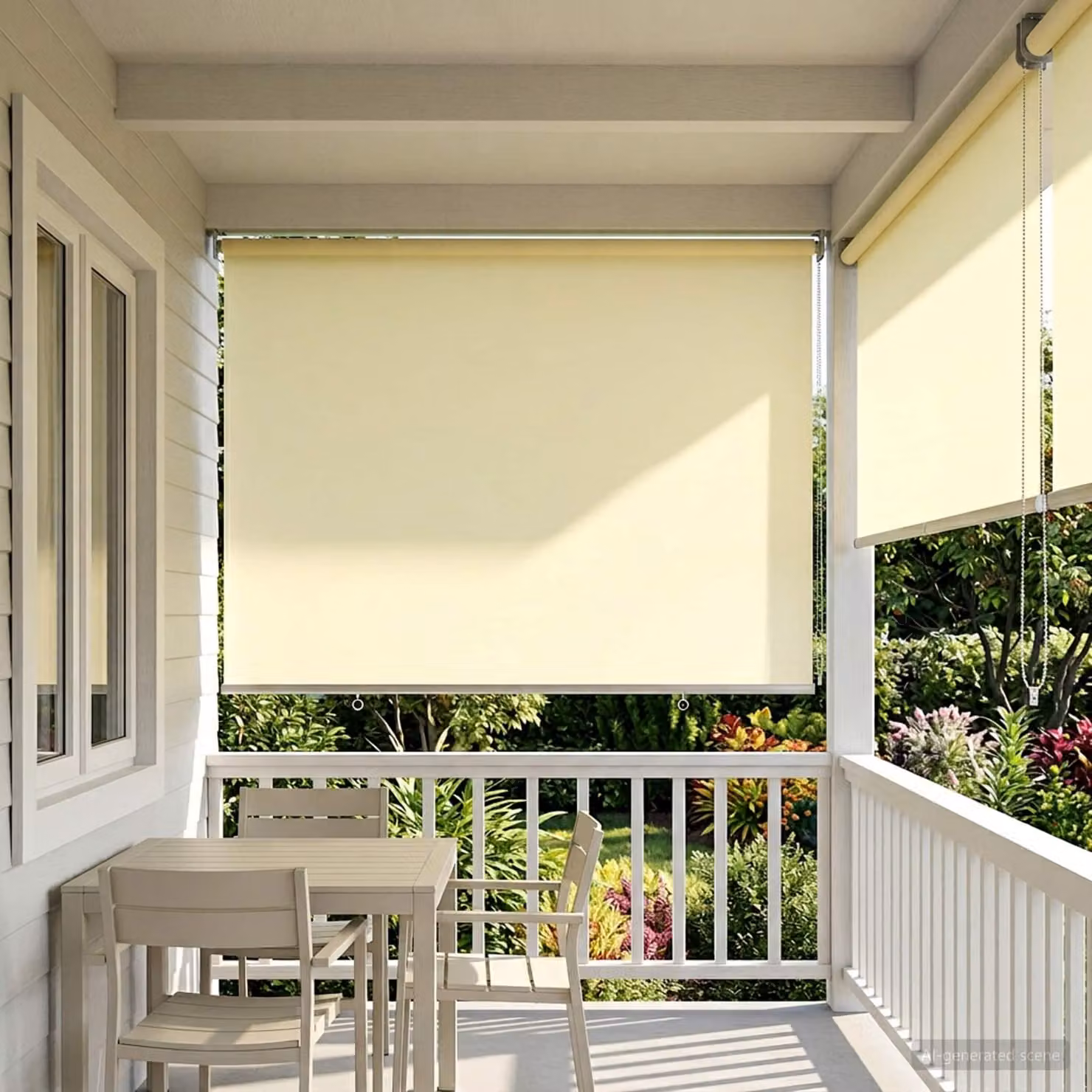 Tenda da sole a rullo vidaXL con protezione UV in poliestere, colore beige, L: 140 cm