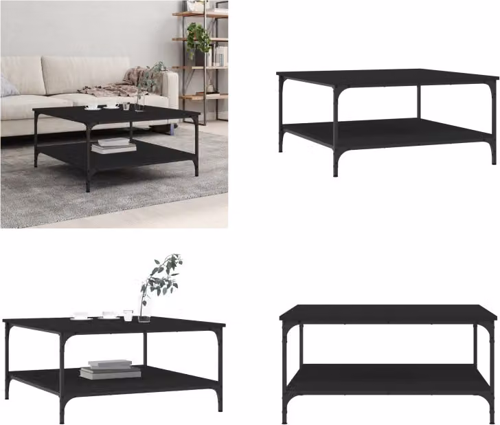 vidaXL Tavolino nero 80x80x40 cm in legno - Tavolino - Tavoli da caffè - Tavolino - Tavolo da divano