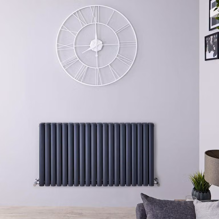 Radiatore Orizzontale Antracite 635x1180mm 1470W - Alta Potenza - Design Moderno - Revive
