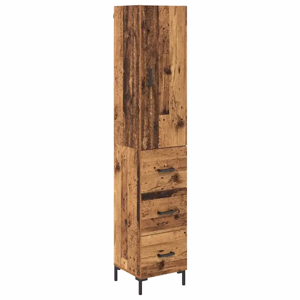 Credenza moderna vidaXL in legno ingegnerizzato e metallo, colore marrone, L/P/H: 34,5 x 34 x 180 cm – 2
