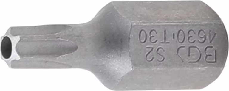 BGS Bit drive esagono esterno 10 mm (3/8") profilo T (per Torx) con foro T30 - 4630