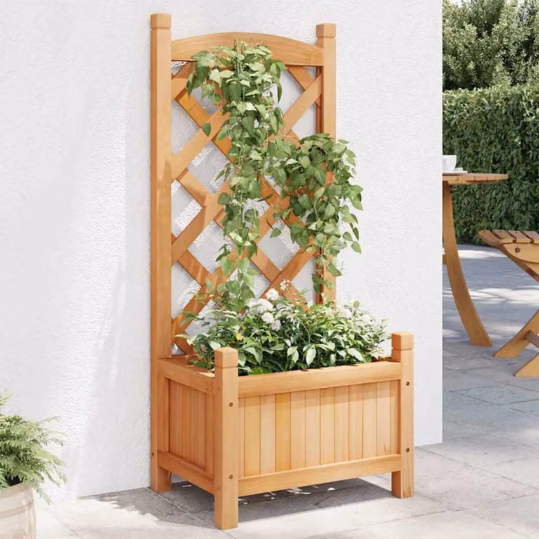 Fioriera con Traliccio vidaXL in Legno di Abete Marrone L: 40 cm, P: 30 cm, H: 90 cm