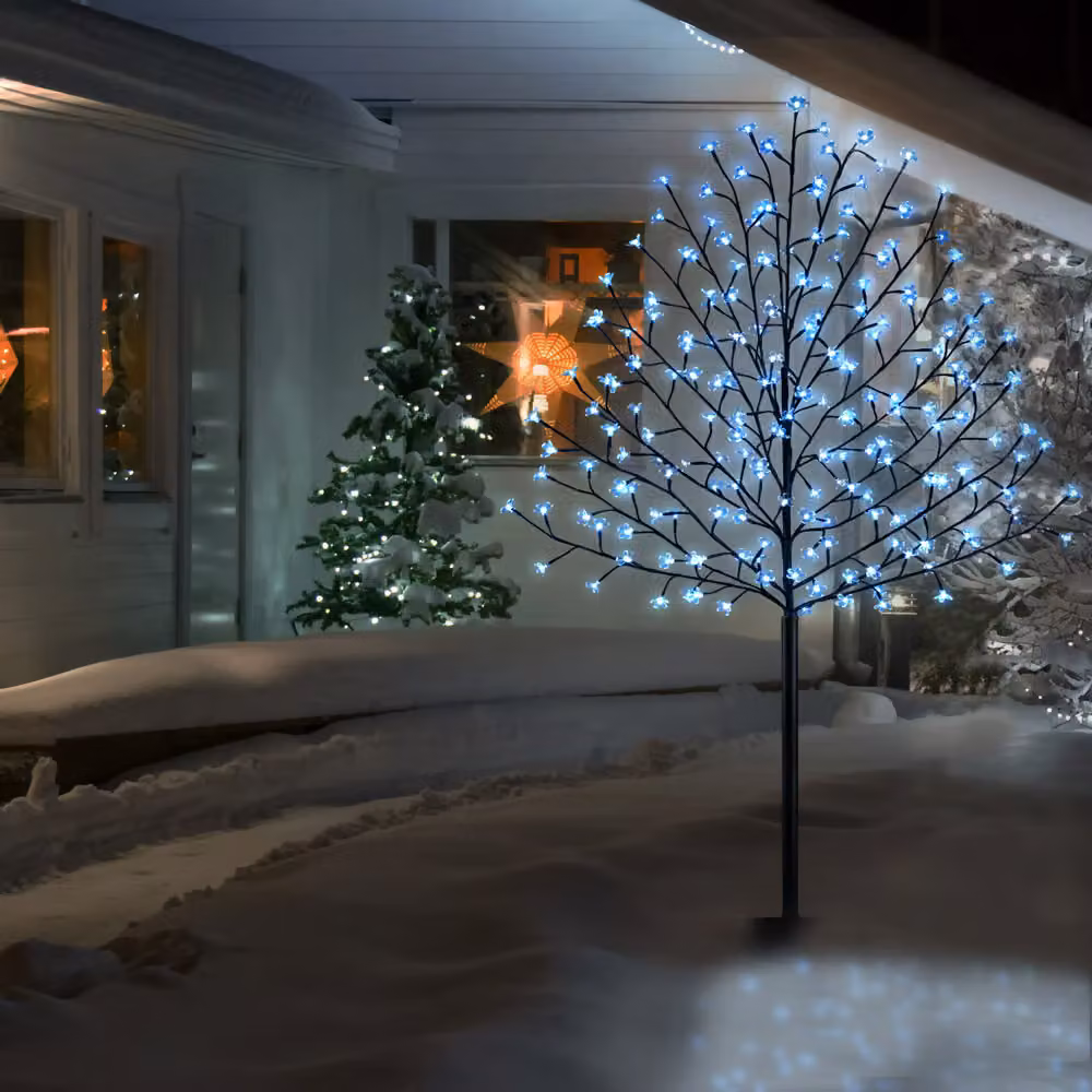 Albero di ciliegio in fiore con 220 LED Monzana, luce bianco freddo, con telecomando e timer, Altezza: 220 cm – 2