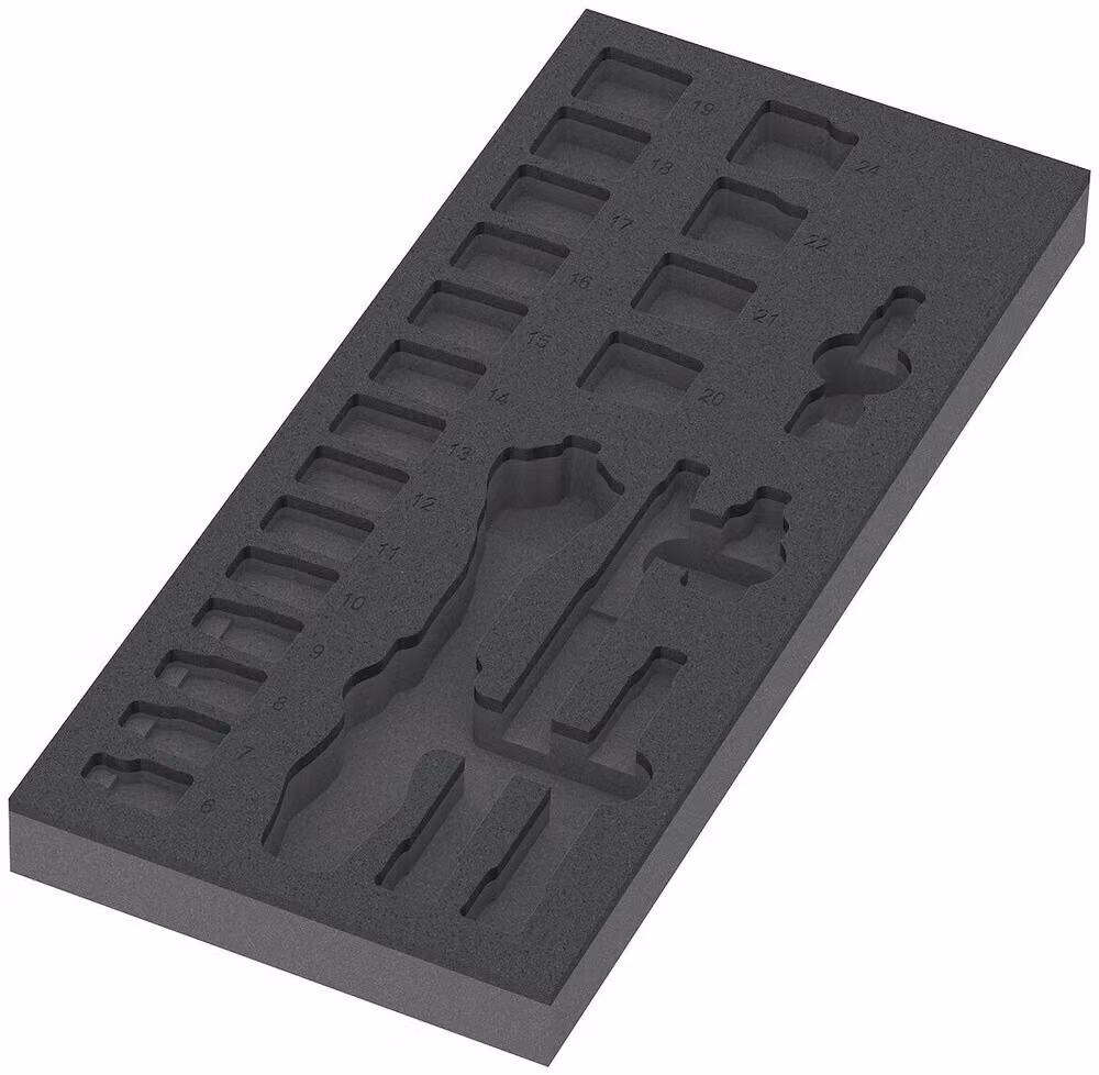9821 Inserto in schiuma 8000 B Cricchetto ciclopico 3/8" set 1, senza utensile, 172 x 30 x 392 mm