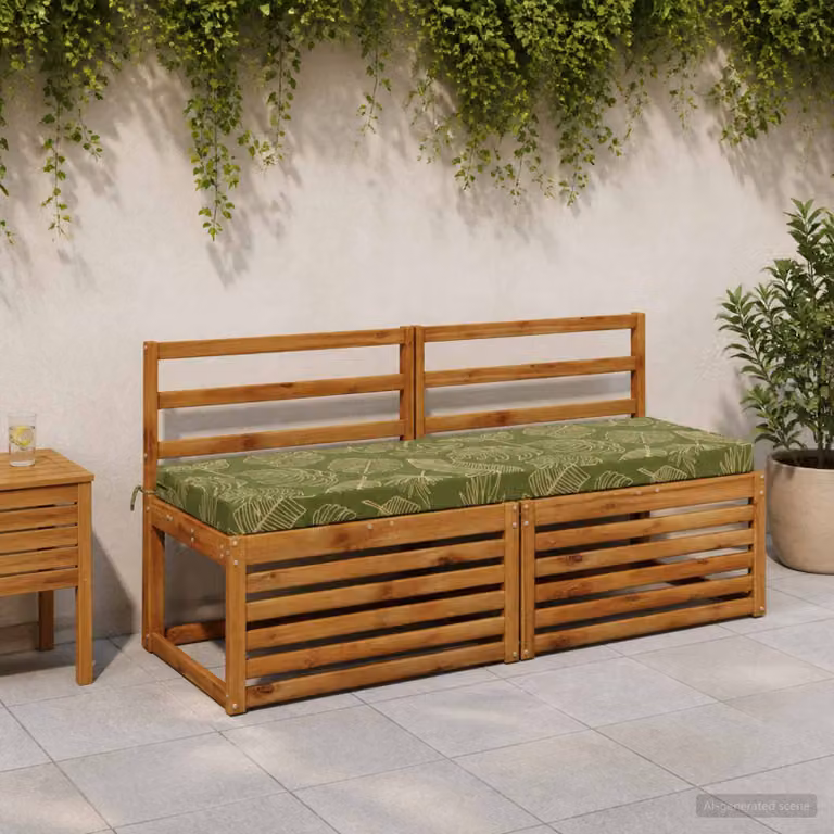 Cuscino per panchina vidaXL SOEST verde con design a foglia, rivestimento in poliestere rimovibile e resistente ai raggi UV