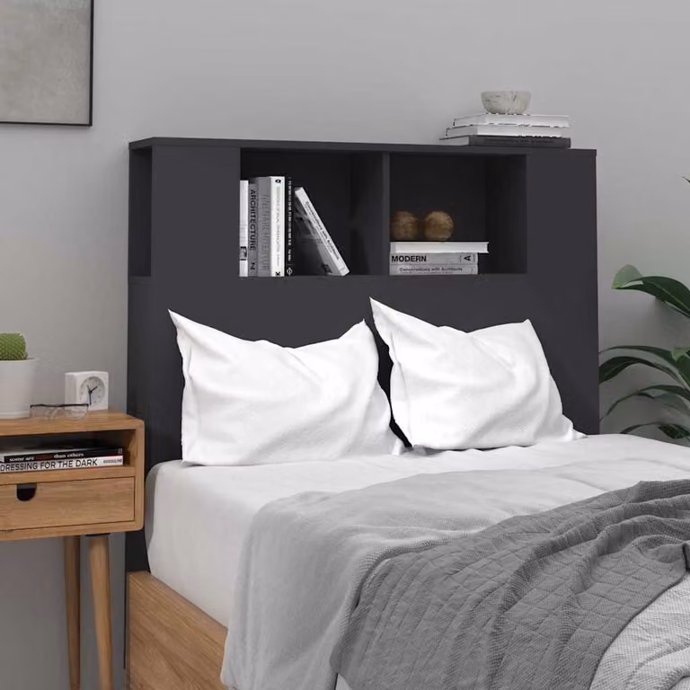 Testiera per letto con scomparti laterali vidaXL, colore nero, L 100 x P 18,5 x H 102,5 cm