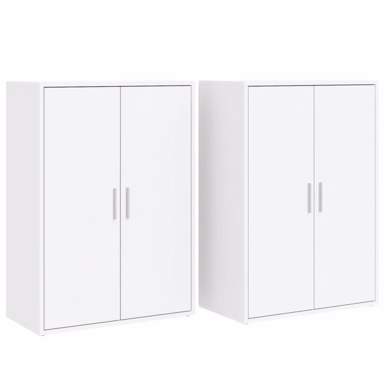 Credenze 2 pz Bianche 60x31x84 cm in Legno Multistrato