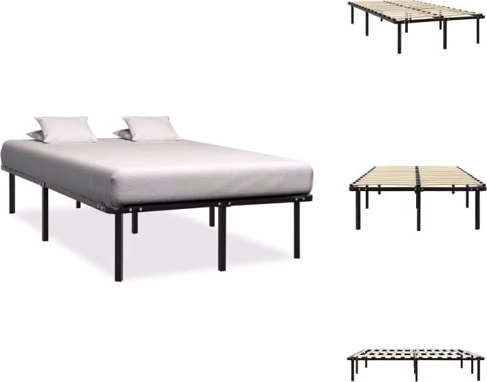 vidaXL Struttura letto in metallo nero 160×200 cm - Letti e strutture letto