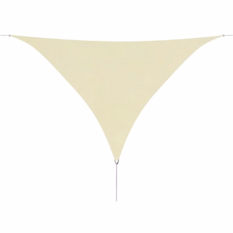 The Living Store Tenda da sole in tessuto Oxford Triangolare 3,6x3,6x3,6 m Crema
