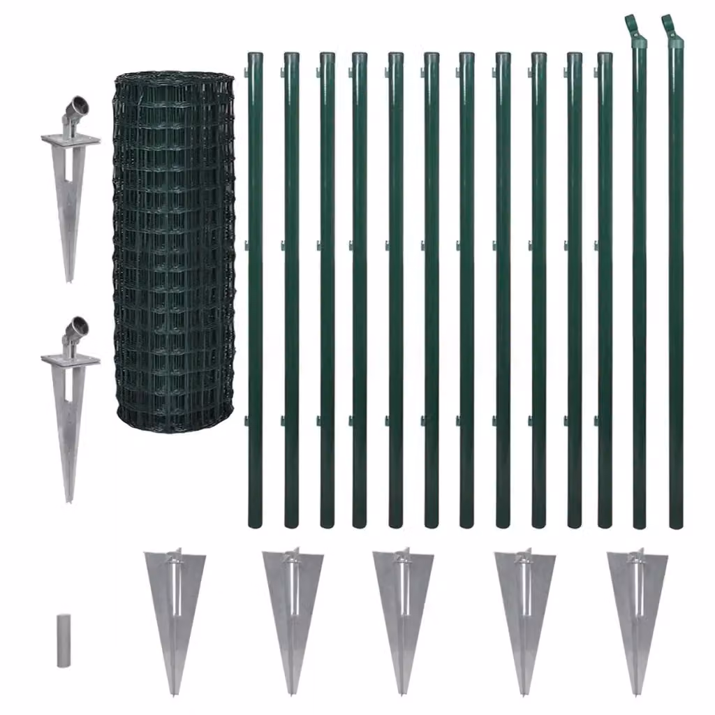 Recinzione Europea Videx in Acciaio Rivestito in PVC Verde per Installazione Interrata L: 25 m, H: 1,2 m – 2