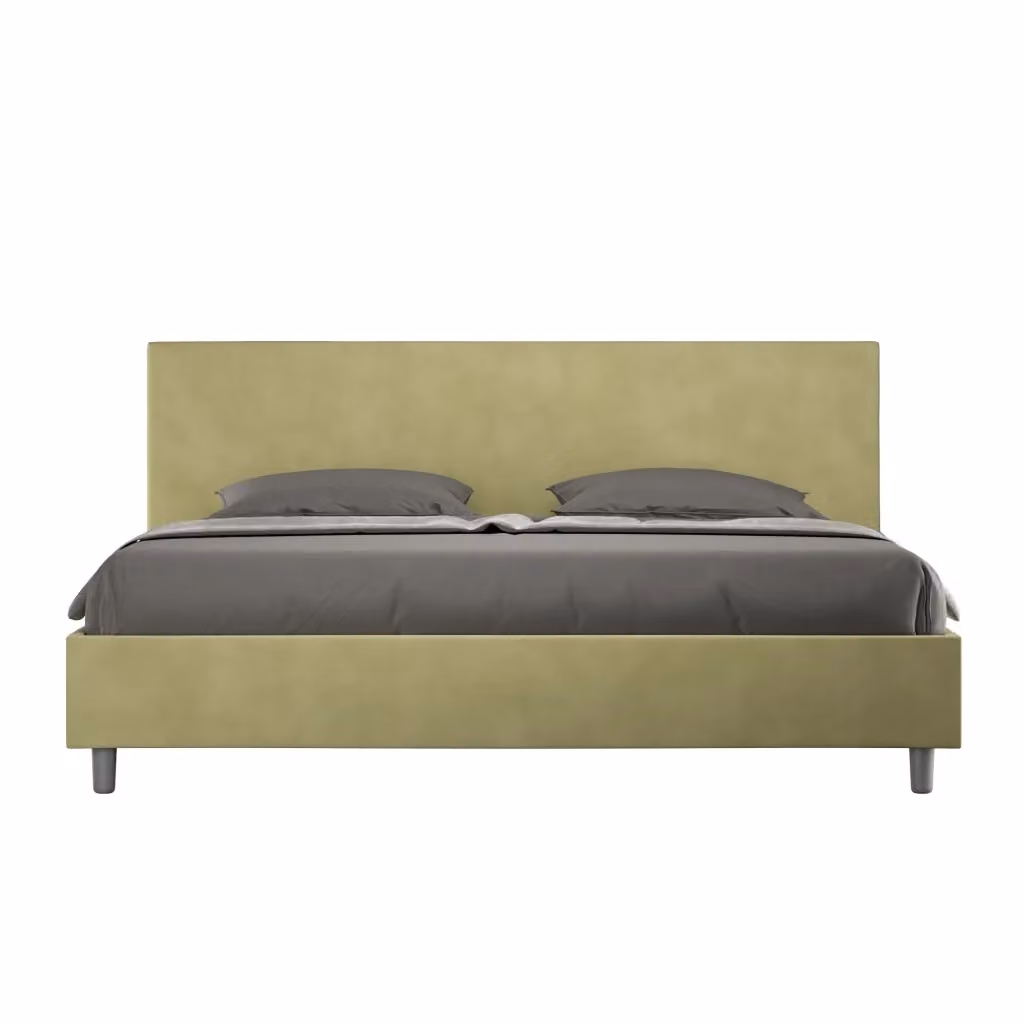 Letto matrimoniale con contenitore Ityhome Adele imbottito in microfibra verde L/P: 180 x 200 cm – 2