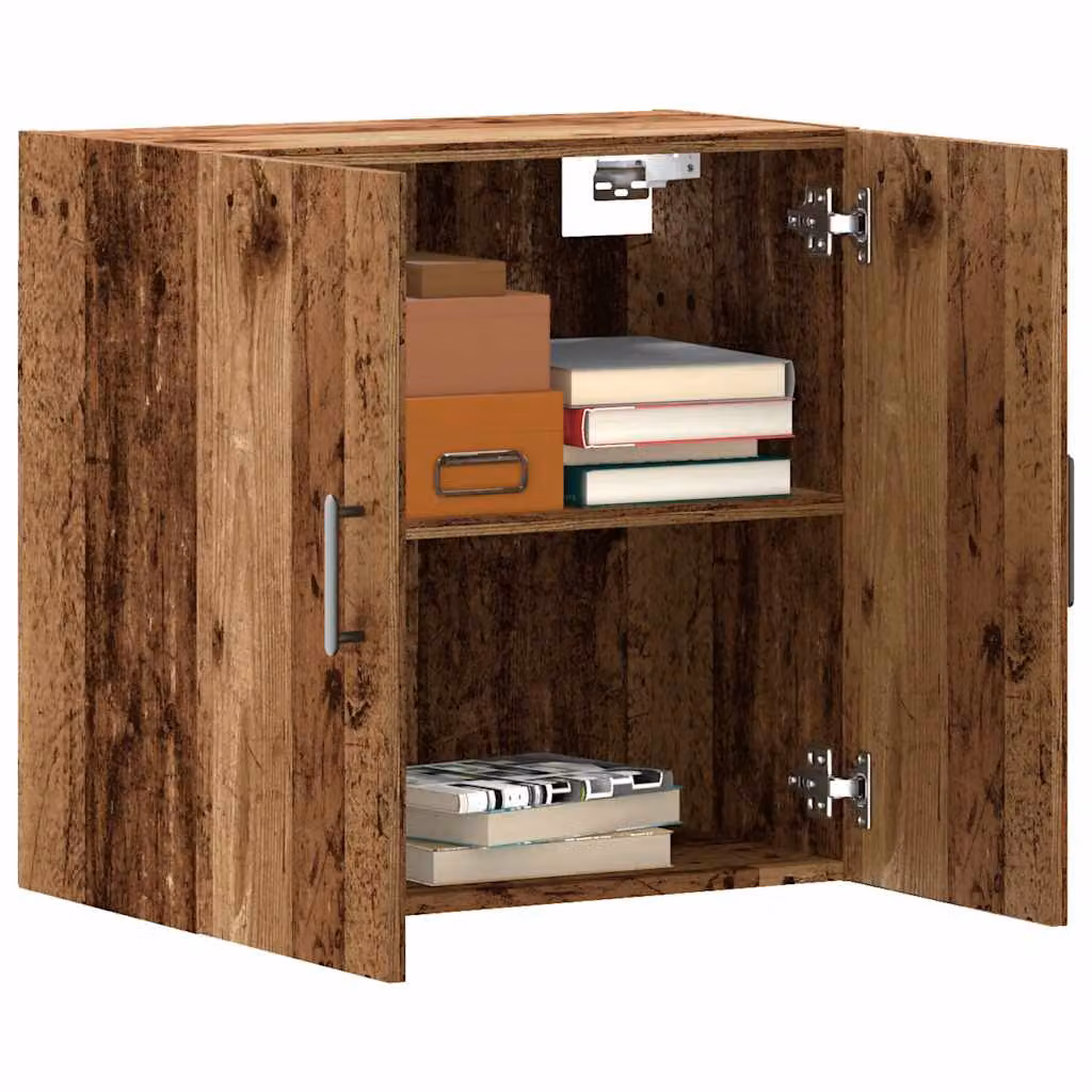 Armadietto a muro vidaXL in legno rustico marrone con ante a battente, L 60 cm x P 31 cm x H 60 cm