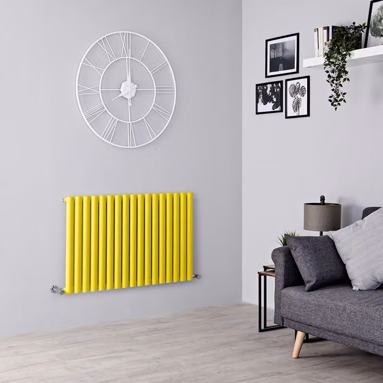 Radiatore di Design Orizzontale  Giallo (Dandelion Giallo) -  635mm x 1000mm  - Pannello Singolo  - Revive