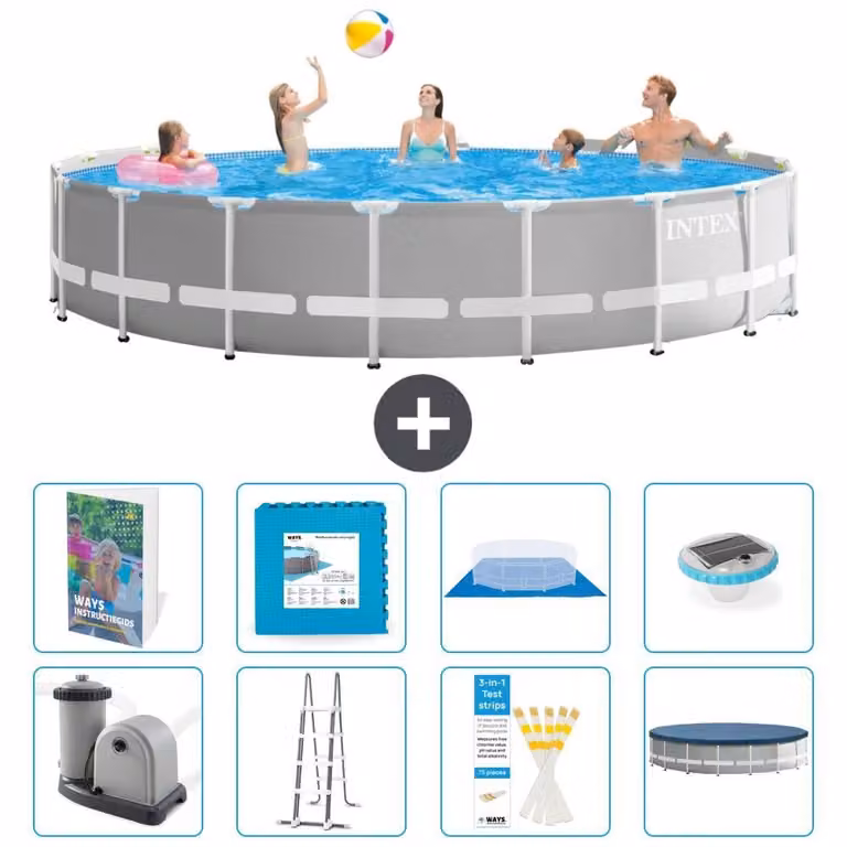 Struttura per piscina a forma di prisma - 549x122 cm - composta da 7 elementi - modello S674