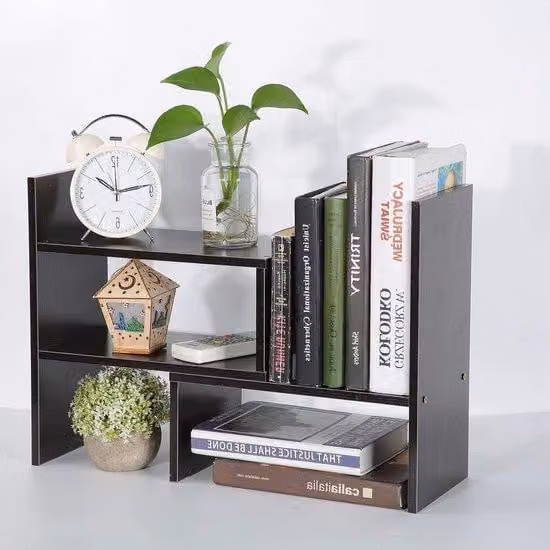 Pannello organizer da scrivania regolabile - Organizzatore da tavolo - Pannello espositivo in legno - Noce nero