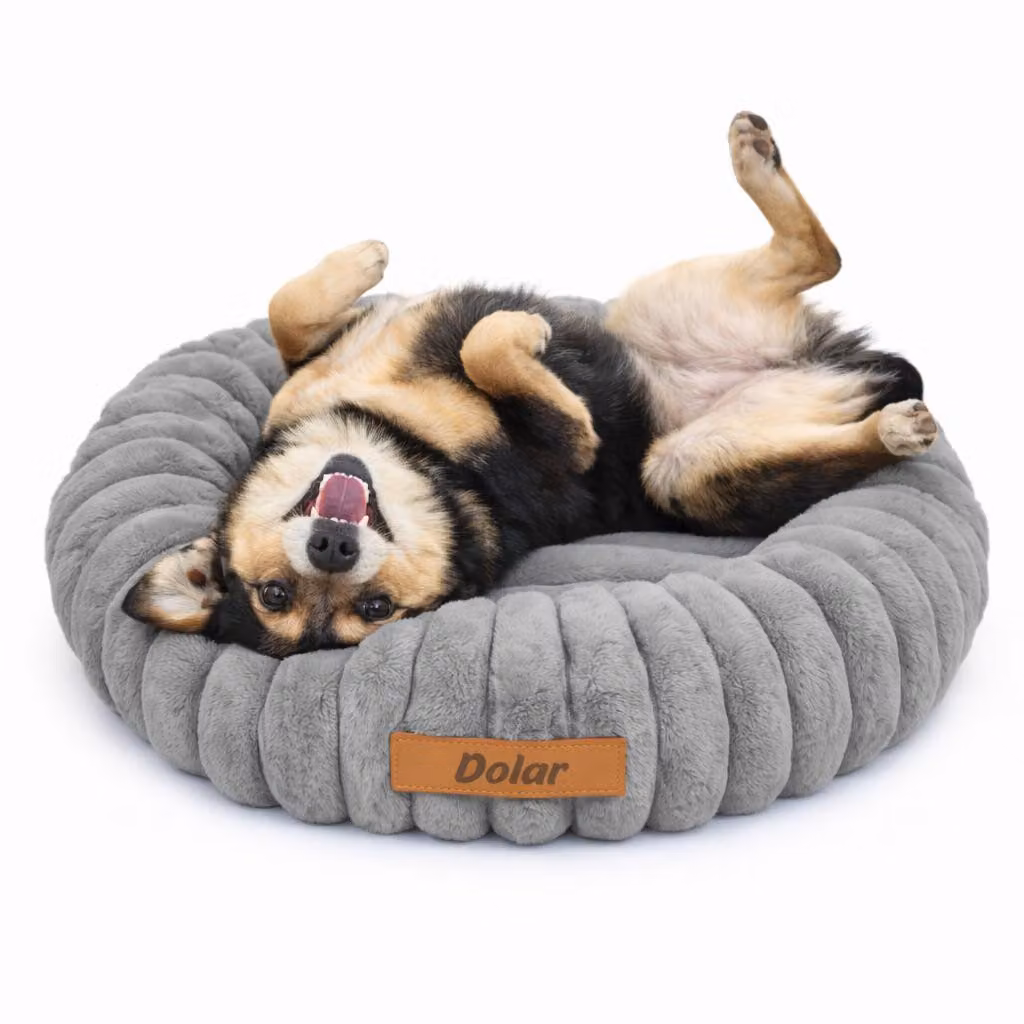 Dogeste Donut cuccia per cane 60 cm rotonda, cuscino morbido e soffice, lavabile, fondo antiscivolo