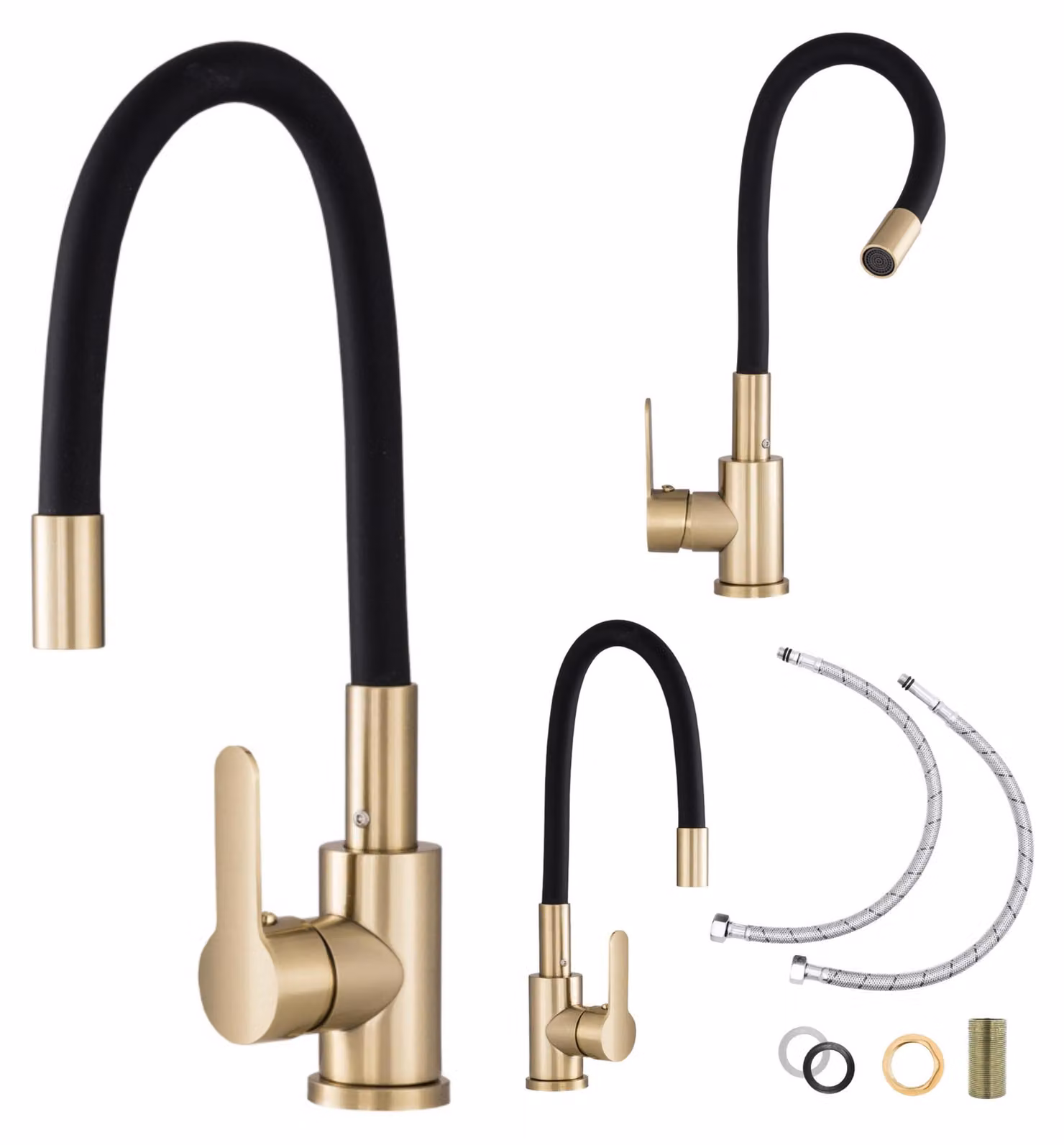 Granitan - Miscelatore cucina - Rubinetto cucina - Miscelatore lavello oro - 2 getti - GRADO PLUS