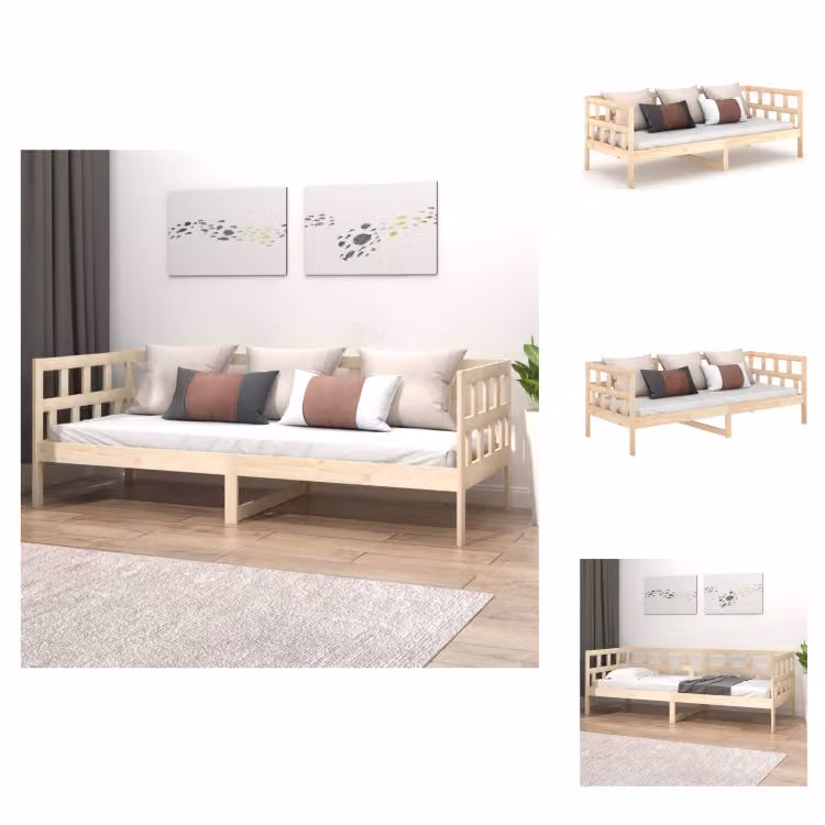 vidaXL Letto da giorno in pino massiccio 90x190 cm - Letti e strutture letto