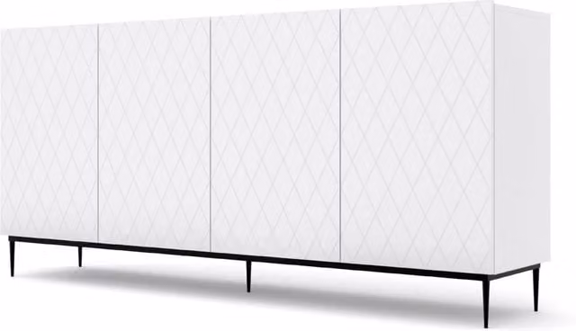 Mobile per soggiorno Bim Furniture Collezione Diuna Kom4d 192 Bianco Opaco e Montatura Nera