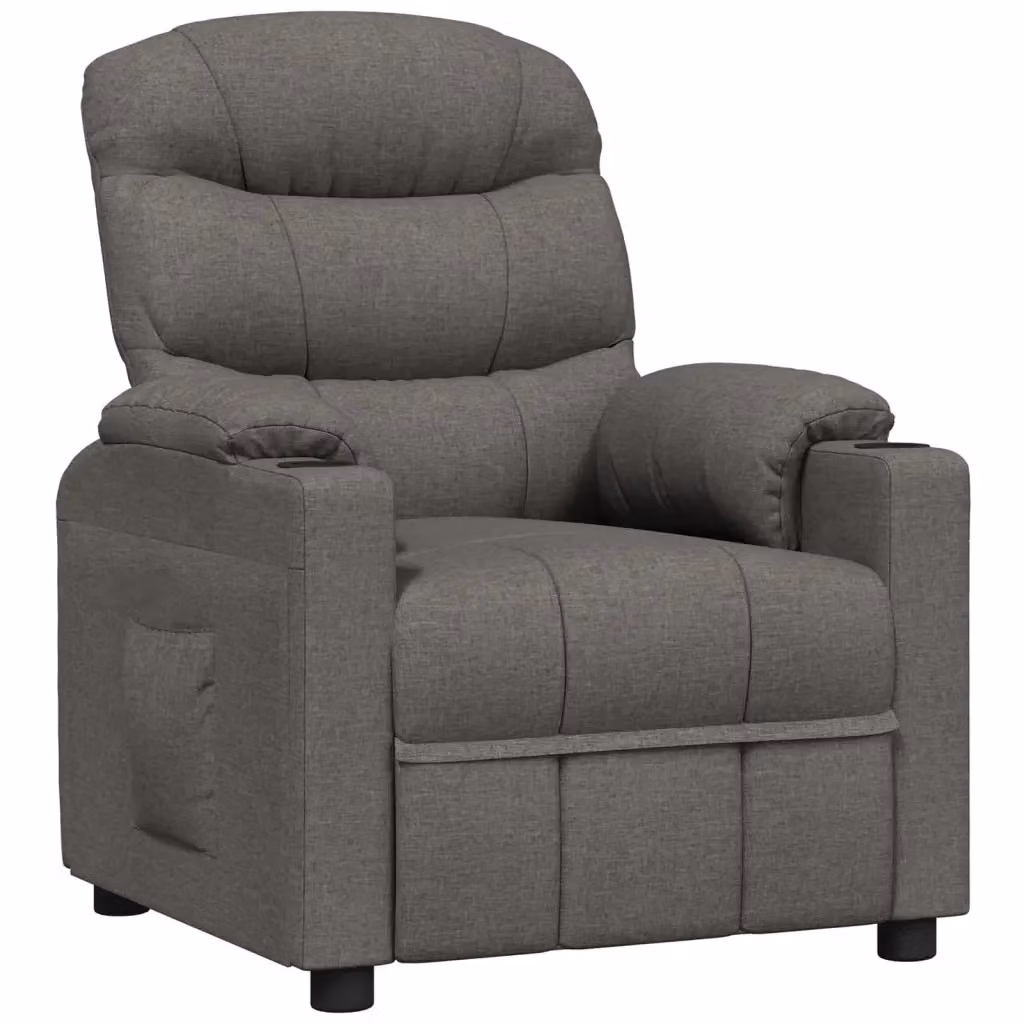 Poltrona Reclinabile Relax vidaXL in Tessuto Grigio con Braccioli e Regolazione Manuale – 2