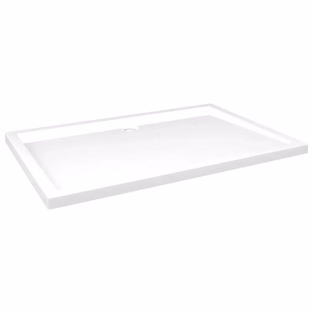Piatto doccia rettangolare vidaXL in plastica bianca da incasso L: 120 cm, P: 80 cm – 2