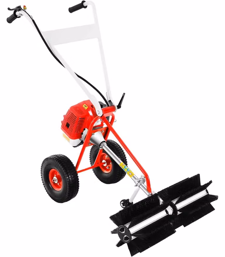 Aspirapolvere a benzina - Cilindrata 43 cm³, 1,7 cavalli, motore a 2 tempi, larghezza di lavoro 60 cm, raffreddamento ad aria, colore rosso