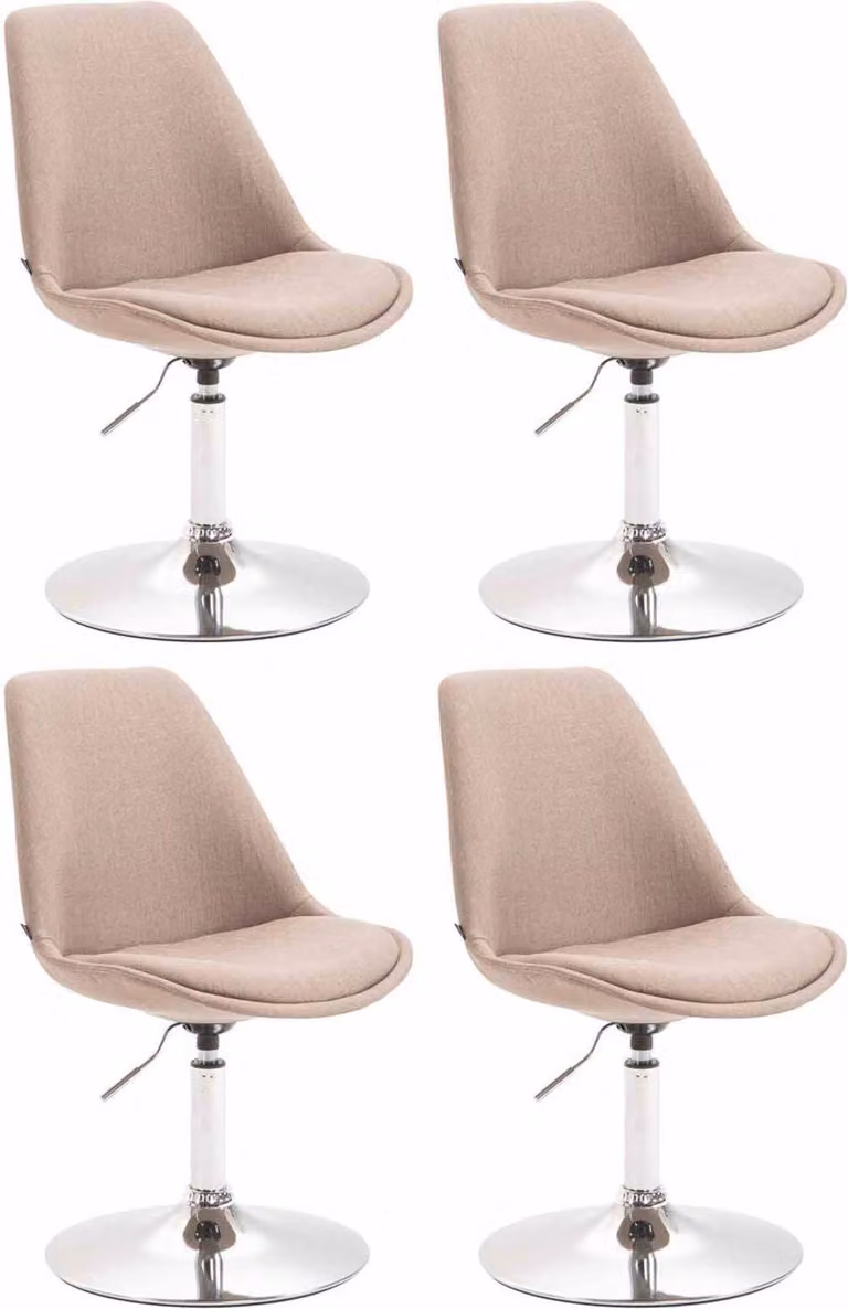 set di 4 sedie da pranzo - sedie da cucina - design moderno, seduta confortevole | colore: taupe | colore base: cromo