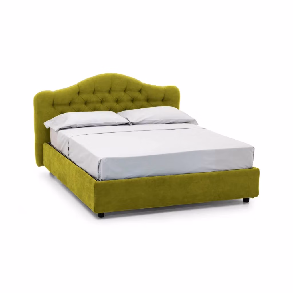 Letto Matrimoniale Arex DMORA con Contenitore Alzabile, Rivestimento Sfoderabile in Tessuto, Verde e Nero, L/P: 160 x 200 cm – 2