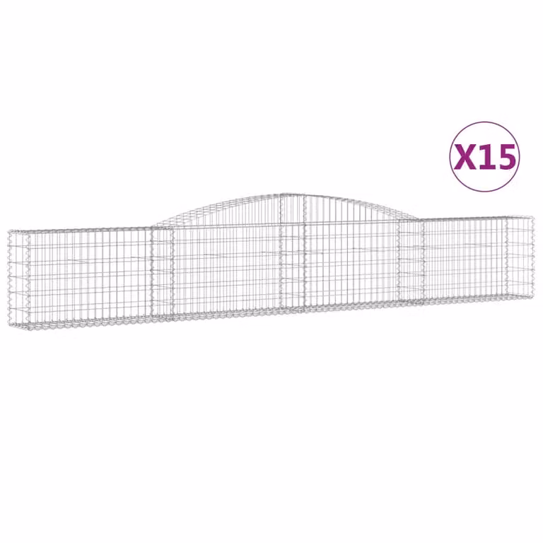 Cesti Gabbioni ad Arco 15 pz 400x30x60/80 cm Ferro Zincato