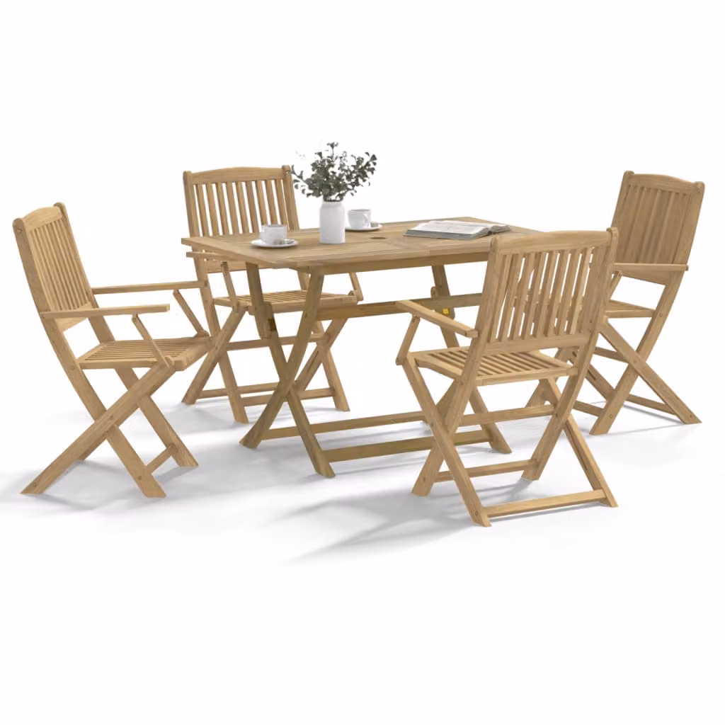 Set da pranzo per giardino vidaXL in legno di acacia marrone, 5 pezzi