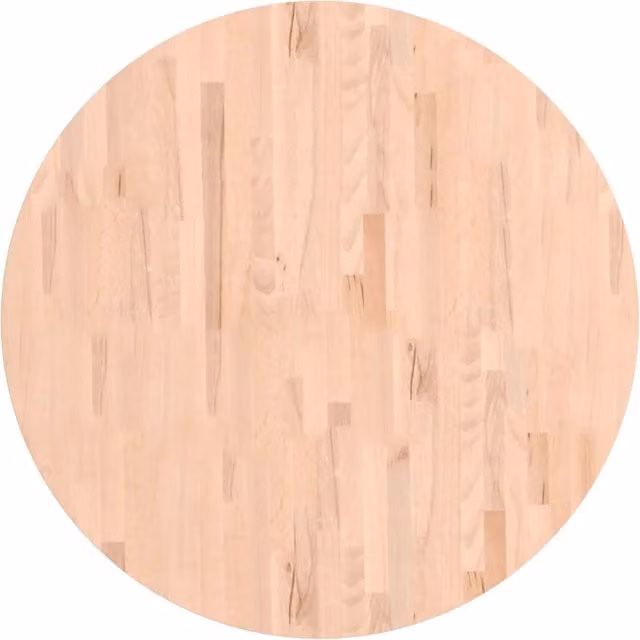 Piano per Tavolo | Superficie Tavolo | Piano Scrivania ?90x4 cm Rotondo in Legno Massello di Faggio