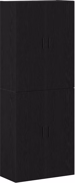 Armadietto a Muro | Mobiletto a muro 2 pz Rovere Nero 69,5 x 34 x 90 cm