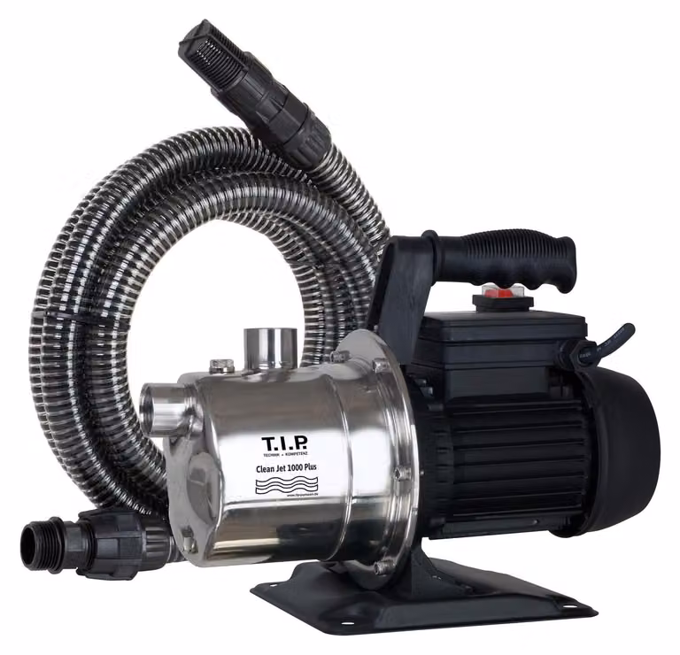 Pompa da giardino autoadescante - Pompa a getto - 800 W - 3300 l/h - Acciaio inossidabile - Con tubo di aspirazione da 4 m