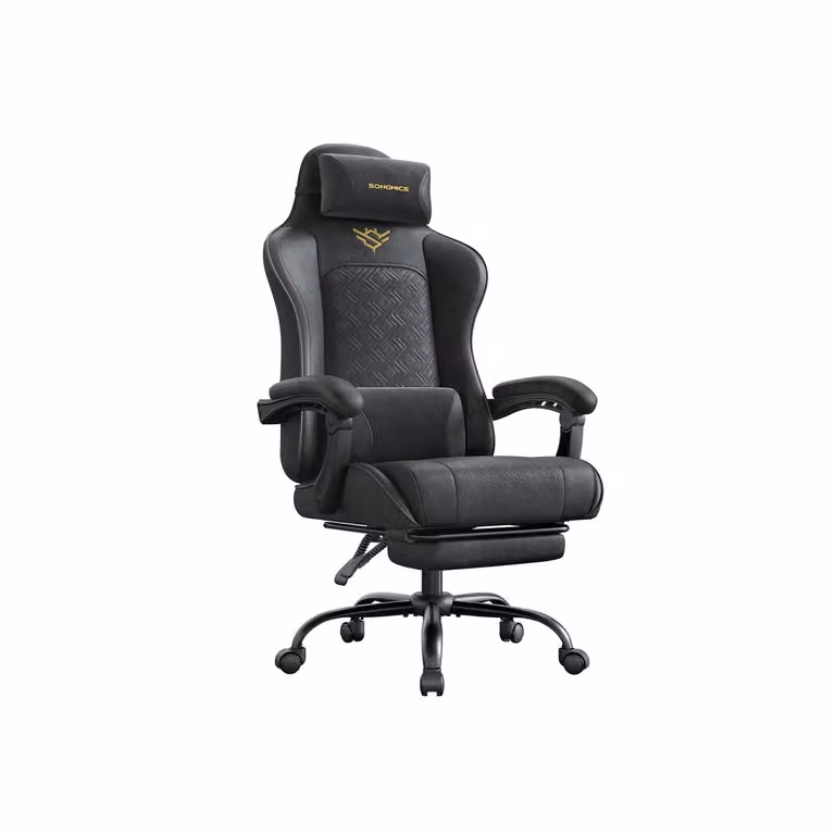 Sedia da Gaming Ergonomica Reclinabile con Poggiapiedi, Nero Inchiostro