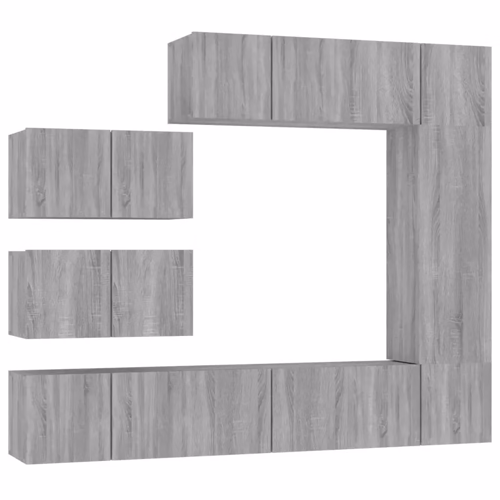 Set Mobili Porta TV 8pz MercatoXL Grigio Sonoma in Legno Multistrato – 2