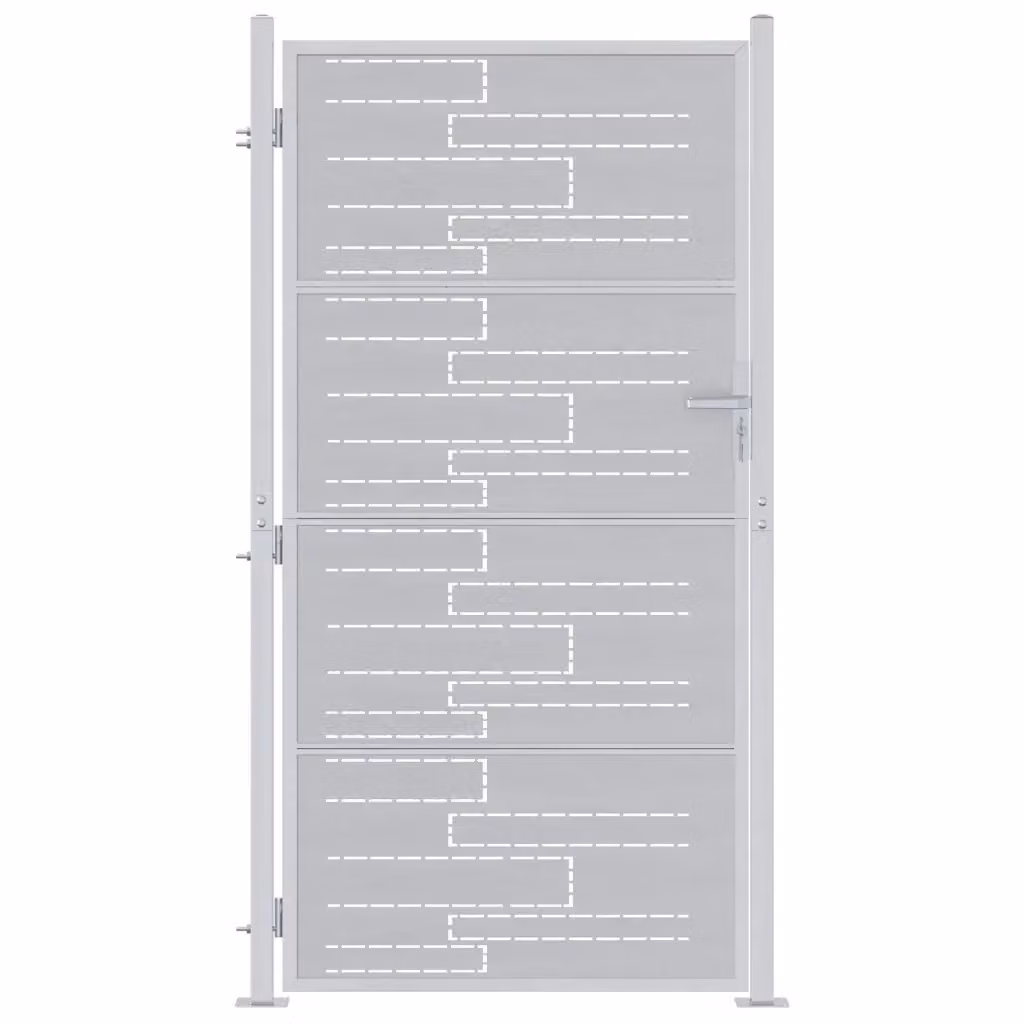 Cancello da giardino singolo vidaXL in acciaio inossidabile argento L: 96 cm, H: 200 cm – 2