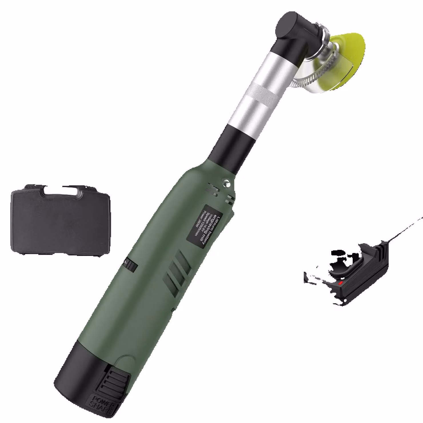 Dispositivo per la pulizia delle fughe senza fili - Smerigliatrice angolare multifunzione e lucidatrice - Angolo di 90° - 7 velocità - 12.000 giri/min - 360 W - Con batteria - 1 set