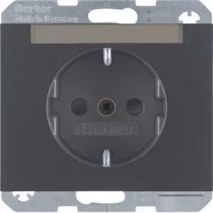 Berker 47387006 Presa SCHUKO con campo di etichettatura, antracite, opaca Berker K.1