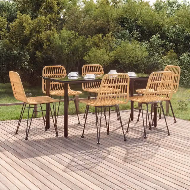Set da Pranzo da Giardino 7 pz in Polyrattan 3157891